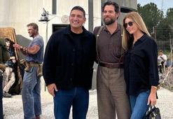 Antalya'daki film setinde 'Superman'