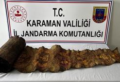 Karaman’da piton derisi üzerine yazılı tılsım ele geçirildi