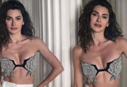 Nesrin Cavadzade'den mayolu kumsal pozu