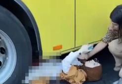 Motosiklet kazasında otobüsün altına savrulan hamile kadından acı haber