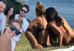 Tuba Büyüküstün ve Seda Bakan set arası kendilerini denize attılar