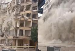 Elazığ’da ağır hasarlı bina korna sesiyle yıkıldı
