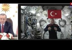 Cumhurbaşkanı Erdoğan, ilk Türk astronot Alper Gezeravcı ile canlı bağlantıyla görüştü