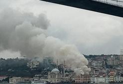 İstanbul Ortaköy'de korkutan yangın: Boğazın birçok noktasından görülüyor
