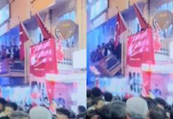 CHP ilçe binasındaki balkonun çökme anına ait görüntüler ortaya çıktı