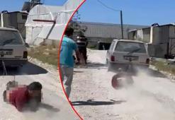 Teksas değil Türkiye! Komşusunu aracın arkasına bağlayıp 150 metre sürükledi