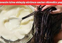 Saça sürülür mü demeyin! 1 kaşık mayonezin içine birkaç damla ekleyince kabarık saçları anında düzleştiriyor! Kökleri neme boğup egzama, kaşıntı, kuruluk ne varsa bitiriyor!