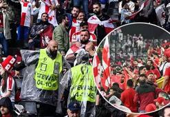Türkiye-Gürcistan maçı öncesi büyük heyecan! Tribünde taraftarlar arasında gerginlik yaşandı