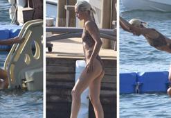 Gülcan Arslan Bodrum'un serin sularına balıklama atladı! Fit hali dikkat çekti