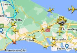 İstanbul’da etkili olan CB bulutları nedeniyle uçaklar havada tur atıyor