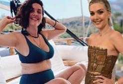 20 kilo veren Bergüzar Korel sırt dekolteli elbisesiyle büyüledi!