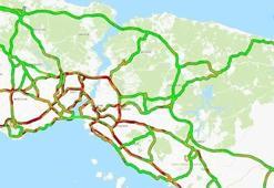 İstanbul'da trafik yoğunluğu! Harita alarm verdi