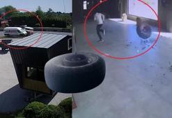 Araçtan kopan teker 150 metre yuvarlandı! Rus turist canını zor kurtardı: İşte o anlar!