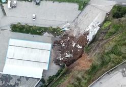 Samsun'da bir baba ile iki çocuğunun ölümüne neden olan heyelanın yaşandığı alan görüntülendi