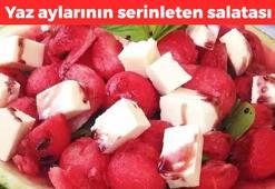 Yaz sıcaklığında klima etkisi yapıyor! Tadına doyamayacağınız karpuz salatası tarifi: Kaşık kaşık yemek isteyeceksiniz