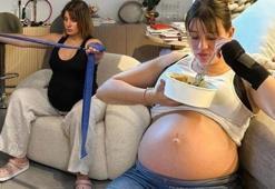 Doğuma sayılı günü kalan Gizem Karaca'dan yoga pozu!