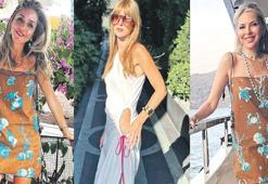 Nazlı Sabancı kayınvalidesi Arzu Sabancı'nın koleksiyonundan bir elbise giydi