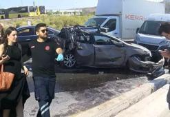 Başakşehir'de 10 aracın karıştığı kazada 1'i hamile 3 kişi yaralandı