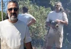 Kurtlar Vadisi'nin Abdülbey'i Kenan Çoban, çıkan yangına müdahale etti