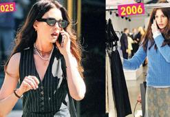 Mavi kazak Out çizgili takım In