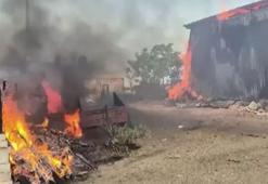 Edirne'de köyde çıkan yangında hayvanlarını alevlerden kurtarmaya çalışan kişi ağır yaralandı