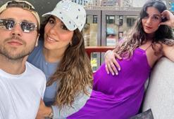 Doğuma 1 ay kaldı! Ünlü çift doğum öncesi plajda görüntülendi