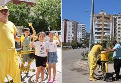 46 derece kavurucu sıcakta dondurma dağıtıyor! 26 yaşındaki adam görünümüyle dikkat çekiyor