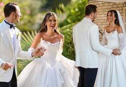 Ünlü isimler Berkan Karabulut ve Lale Onuk'un düğününe akın etti! Gelinliği sosyal medyada olay oldu