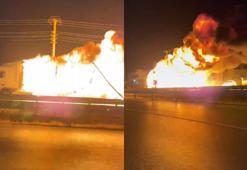 Seyir halinde yanan TIR, kilometrelerce alev topu gibi yol aldı