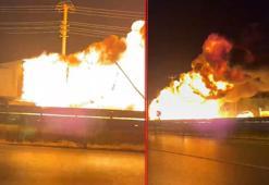 Alev topuna dönen tır, yanarak 8 kilometre ilerledi