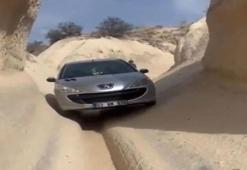 Navigasyon şaşırttı, sürücü peribacalarının arasında ilerledi