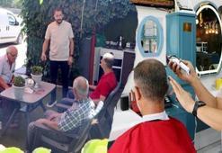 Ödüllü berberden sıra bekleyen müşterilere sürpriz: Dükkan yanına hobi bahçesi kurdu