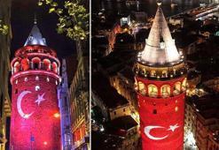 Galata Kulesi'nde milli maç heyecanı