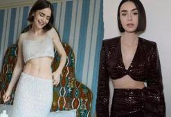 Lily Collins, ince beli ve karın kaslarıyla sosyal medyada olay oldu!