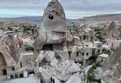 Kapadokya'da peribacası çöktü