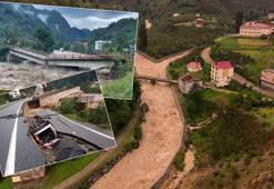 Karadeniz'de sel felaketi! 100 yıllık köprü yıkıldı: Meteoroloji yeniden turuncu kodlu alarm verdi!