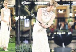 3 bin Euro’luk elbiseyle golf