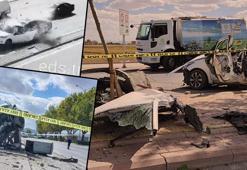 Konya'dan korkunç görüntü! Kırmızı ışıkta bekleyen otomobil ikiye ayrıldı