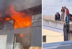 Beylikdüzü'nde fabrika alev alev yandı