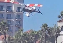 ABD’de korkunç kaza! Helikopter plajda insanların üzerine düştü