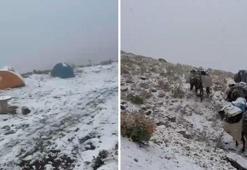 Niğde'de kar yağışı etkili oldu! 4 kişi mahsur kaldı