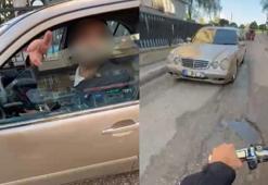 Aracıyla ters yönden giren sürücünün sözleri pes dedirtti!