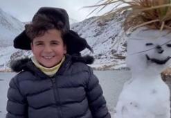 Erzincan'da mevsimin ilk kardan adamı yapıldı