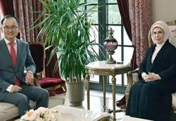 Emine Erdoğan, Çin'in Ankara Büyükelçisi ile bir araya geldi