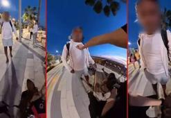 Bankta köpeğiyle oturan kız çocuğuna kabusu yaşattı! 'Keserim, git buradan'