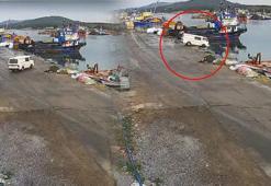 Direksiyon hakimiyeti kaybolan araç denize uçtu