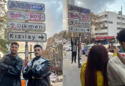 Sosyal medyada viral olan Ankara Kızılay tabelası 4. kez yenilendi