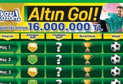 Altın gol kartları ile 16 milyon lira