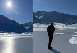 Soğuk hava Rize’de etkisini gösterdi: Yaylanın simge gölü buzla kaplandı