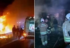 Hatay’da korkunç kaza! Anguslar alev alan TIR’dan böyle kaçtılar